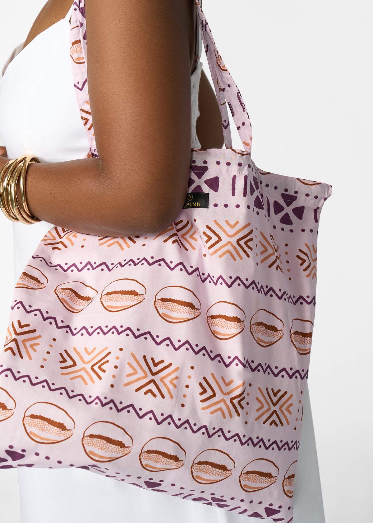 Ebuni African Print Tote  (Mauve Plum Mudcloth)
