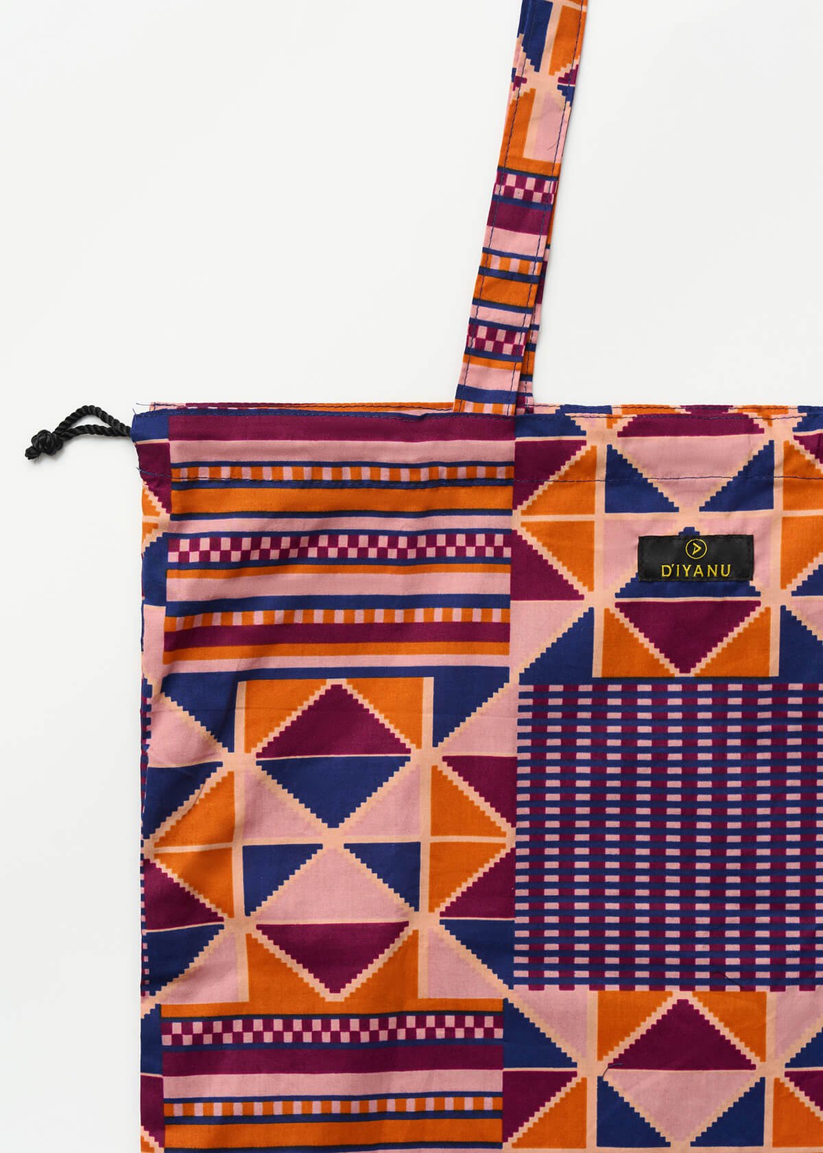Ebuni Women's African Print Tote Bag (Orange Purple Kente) - D'IYANU
