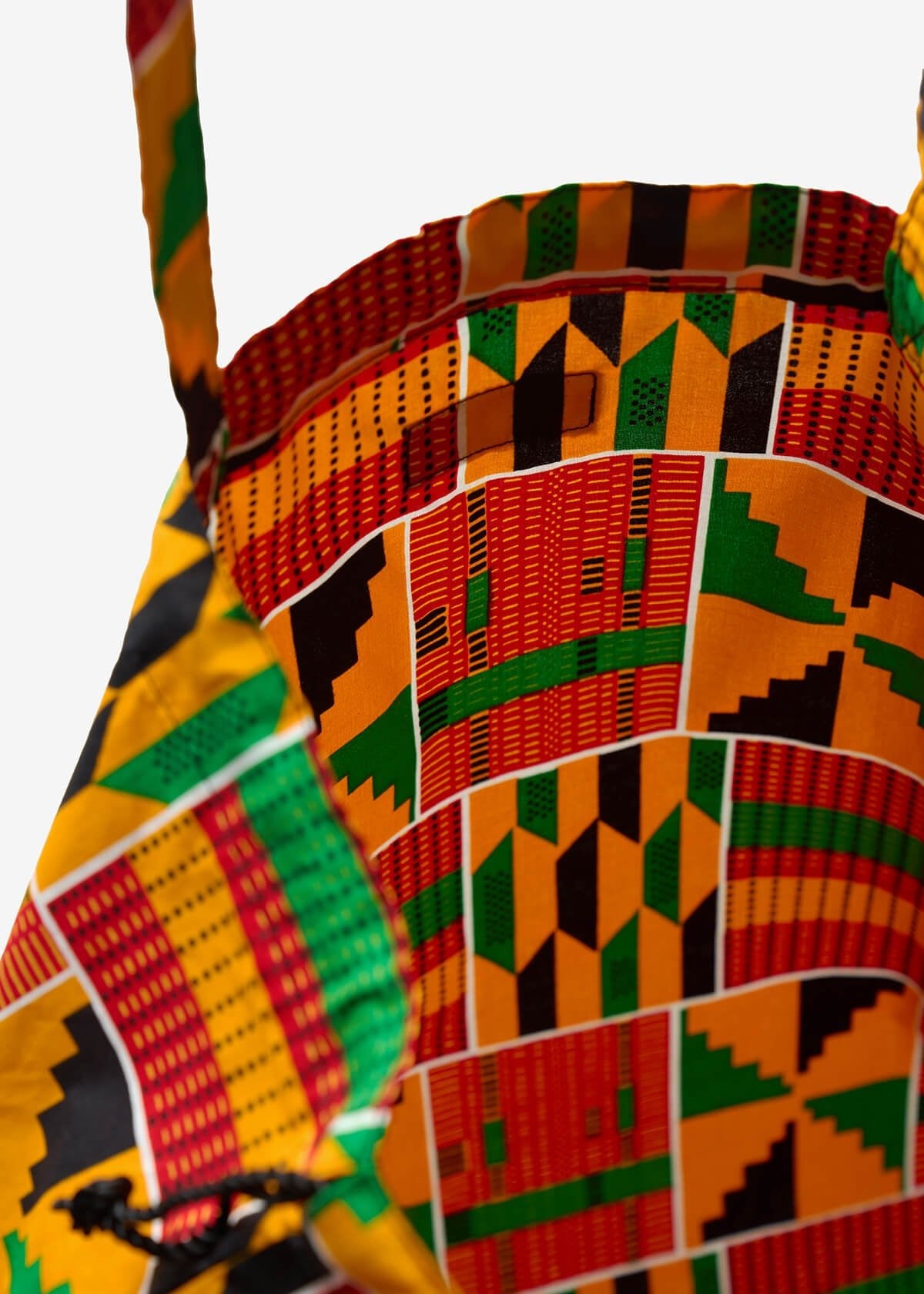 Ebuni Women's African Print Tote Bag (Red Green Yellow Kente) - D'IYANU