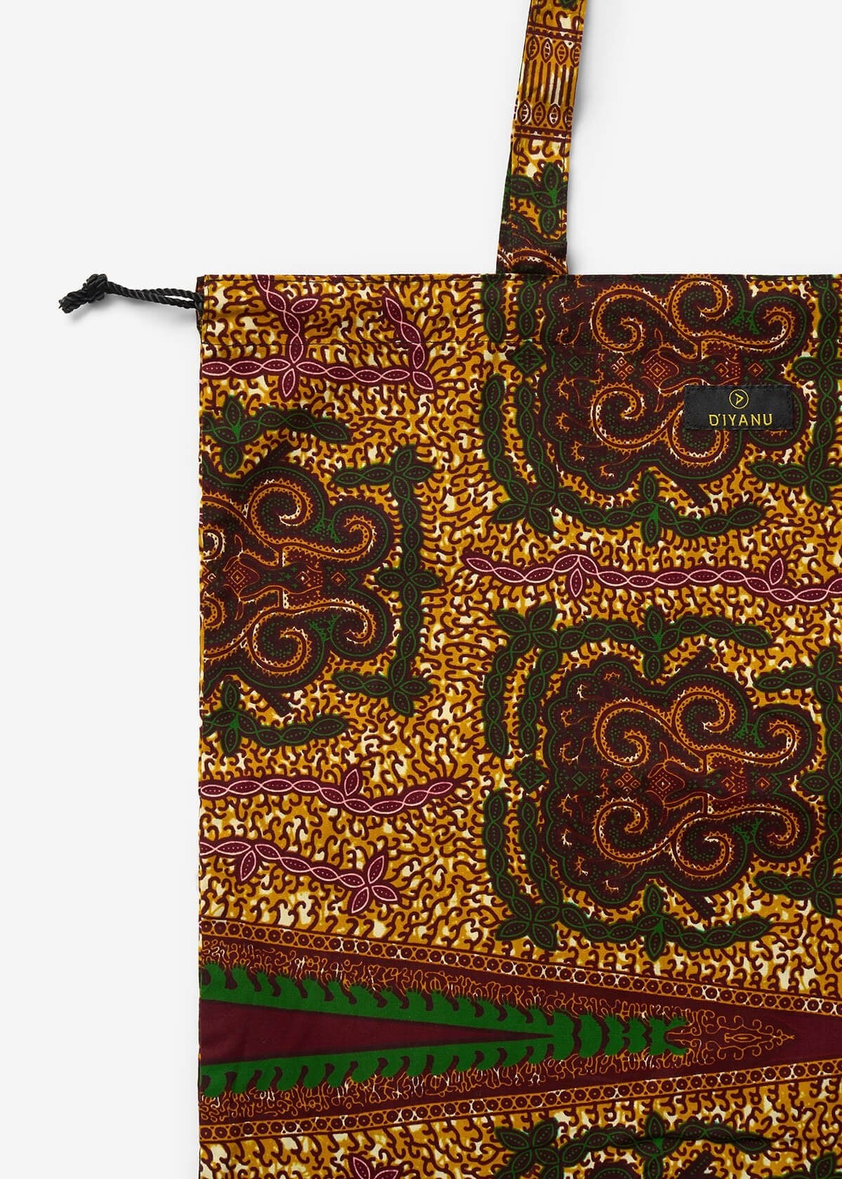 Ebuni African Print Tote Bag (Green Tortoise Diamonds) - D'IYANU