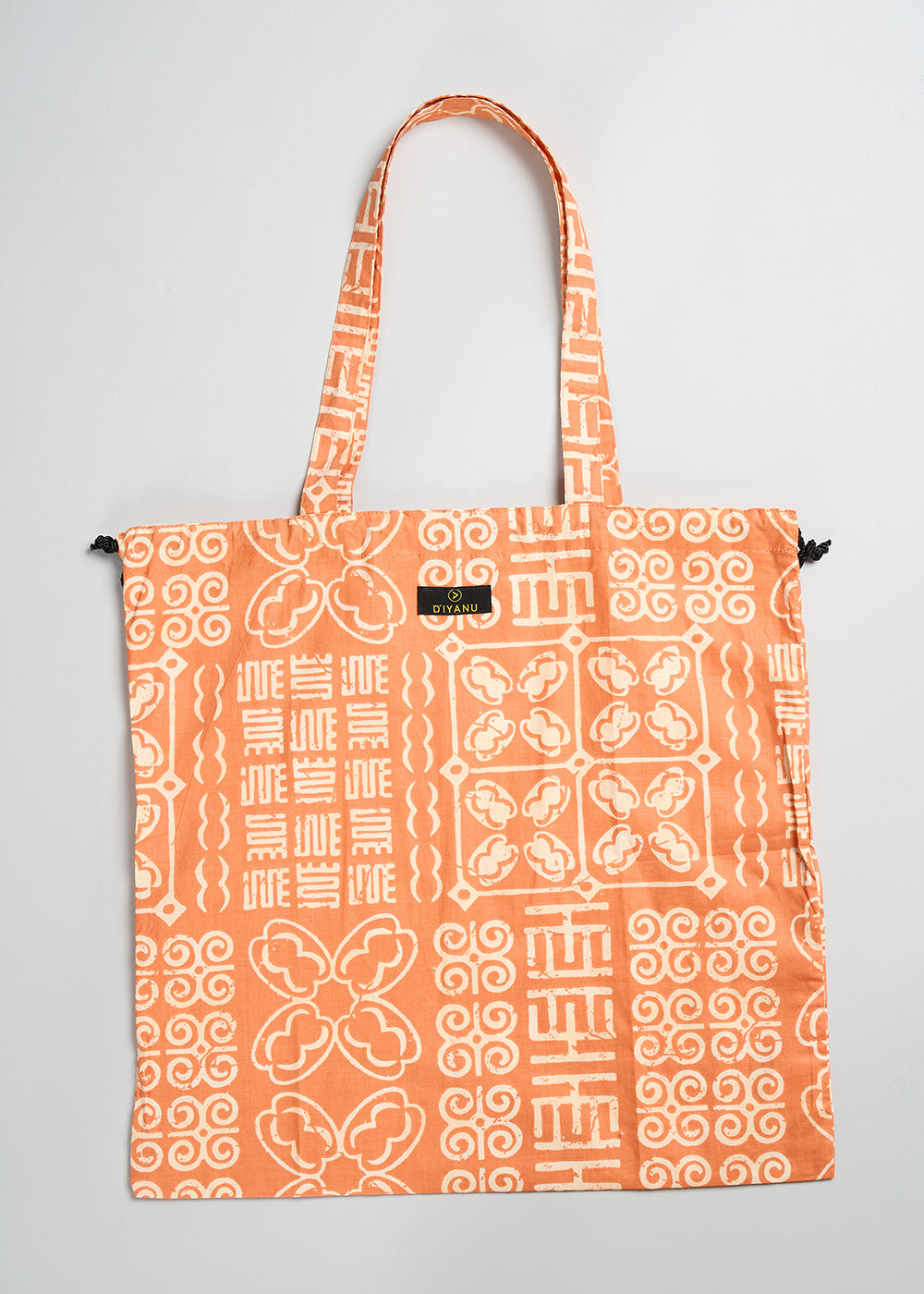 Ebuni African Print Tote (Light Orange Adire)