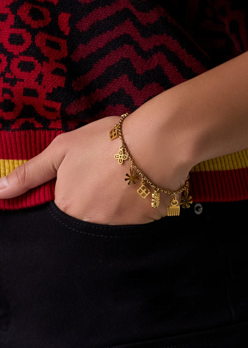 Ediye Womens Charm Bracelet (GOLD)