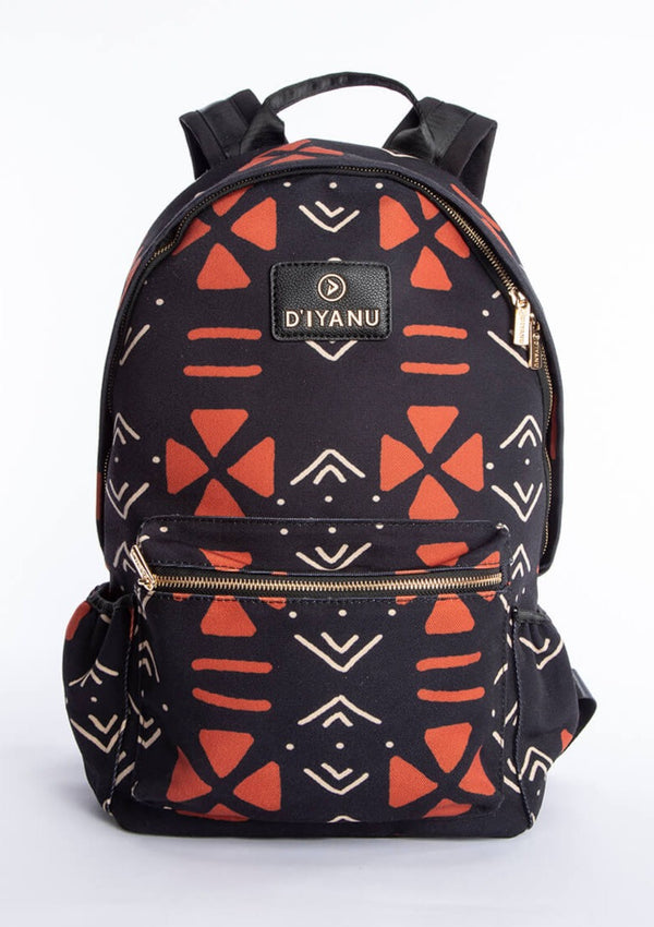 Dembe Unisex African Print Backpack (Natural Mudcloth)