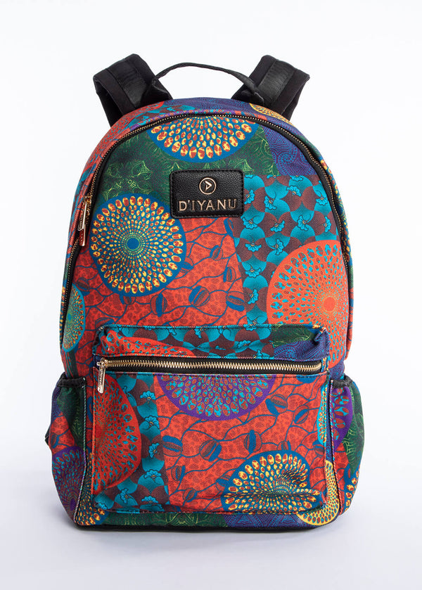 Dembe Unisex African Print Backpack (New Harvest Multipattern)