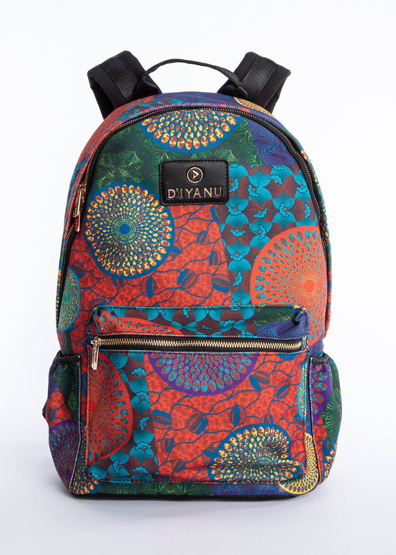 Dembe Unisex African Print Back Pack (New Harvest Multipattern)