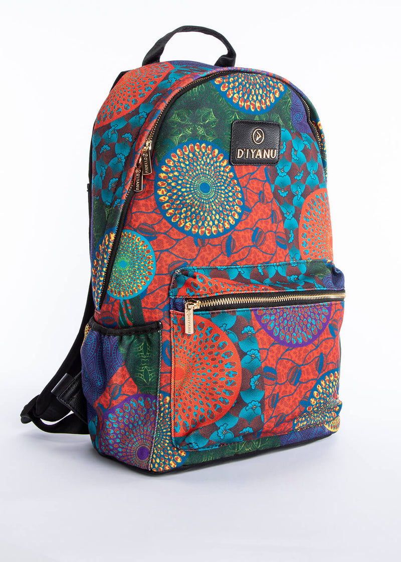 Dembe Unisex African Print Back Pack (New Harvest Multipattern)