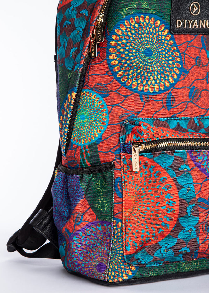 Dembe Unisex African Print Backpack (New Harvest Multipattern)