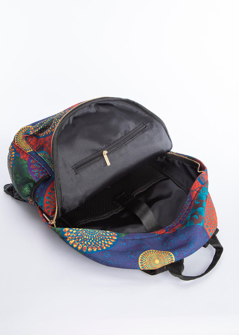 Dembe Unisex African Print Backpack (New Harvest Multipattern)