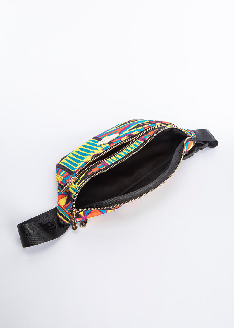 Naji African Print Unisex Fanny Pack (Canary Yellow Kente)