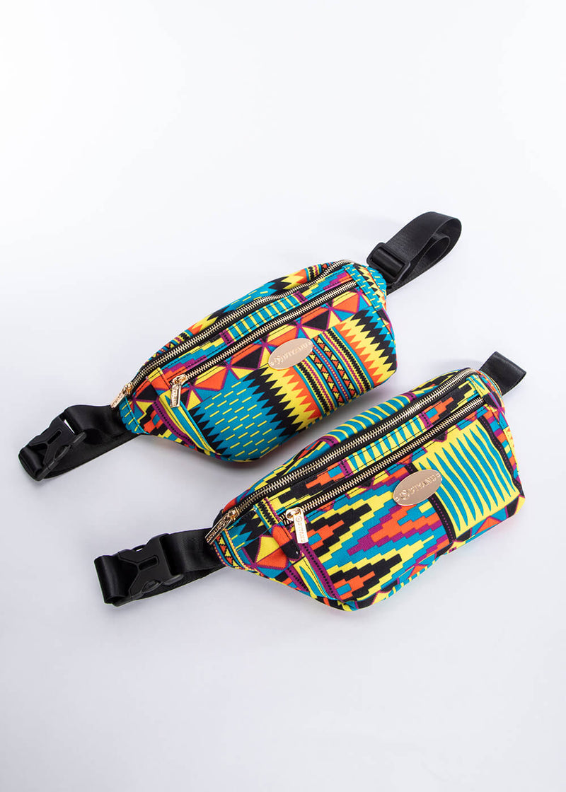 Naji African Print Unisex Fanny Pack (Canary Yellow Kente)