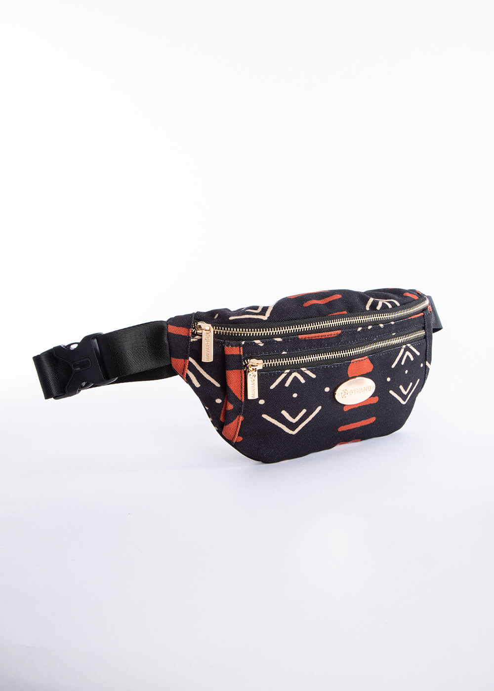 Naji African Print Unisex Fanny Pack (Natural Mudcloth)