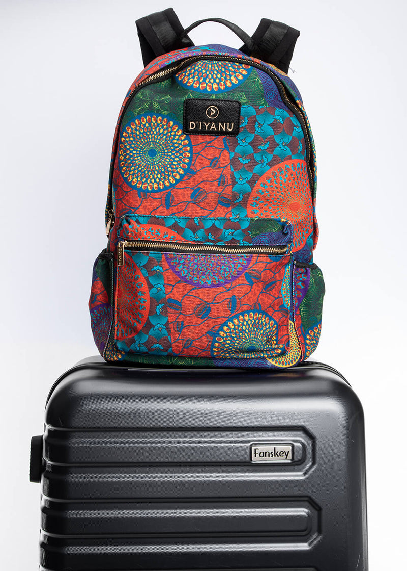Dembe Unisex African Print Back Pack (New Harvest Multipattern)