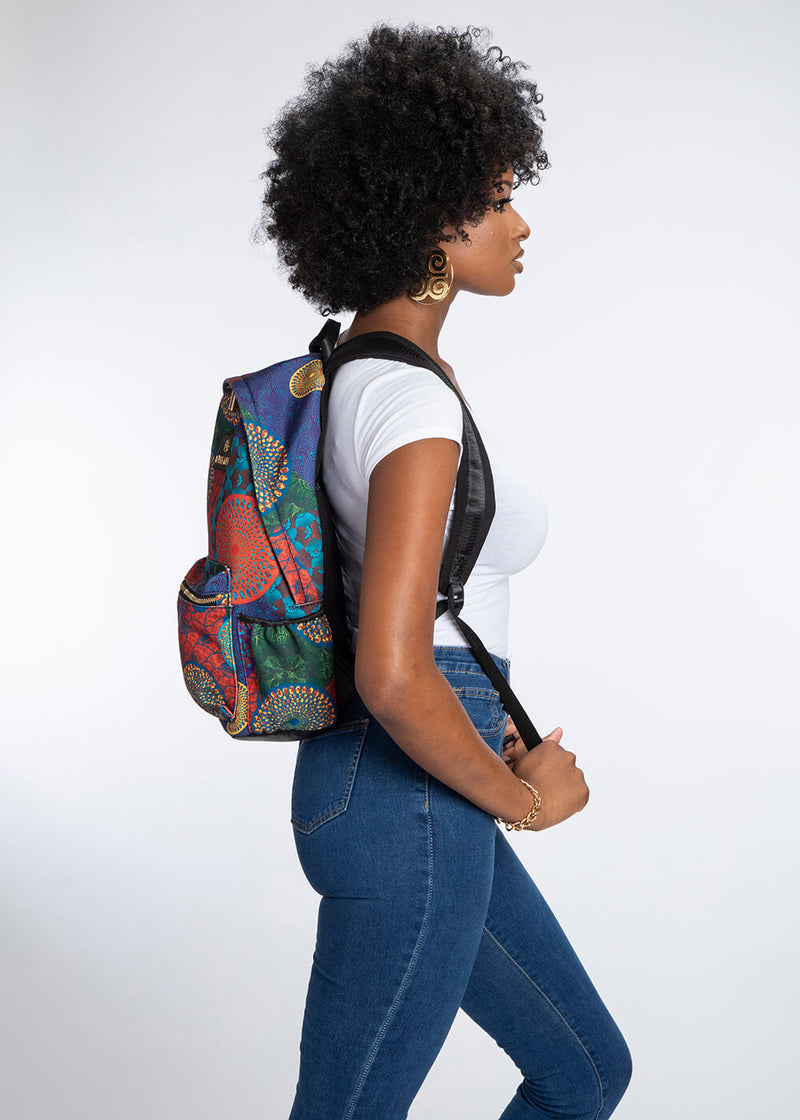 Dembe Unisex African Print Back Pack (New Harvest Multipattern)