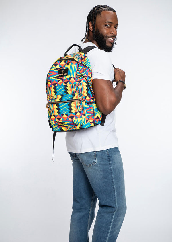 Dembe Unisex African Print Back Pack (Canary Yellow Kente)
