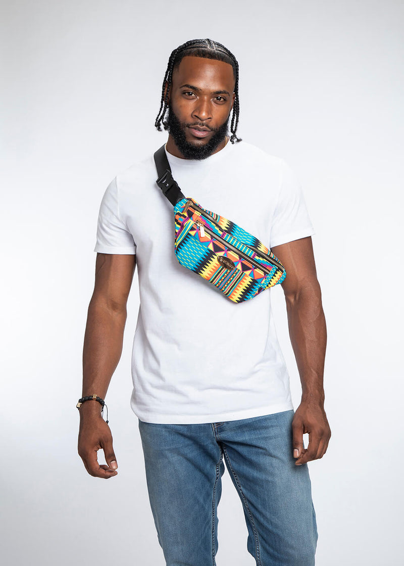 Naji African Print Unisex Fanny Pack (Canary Yellow Kente)