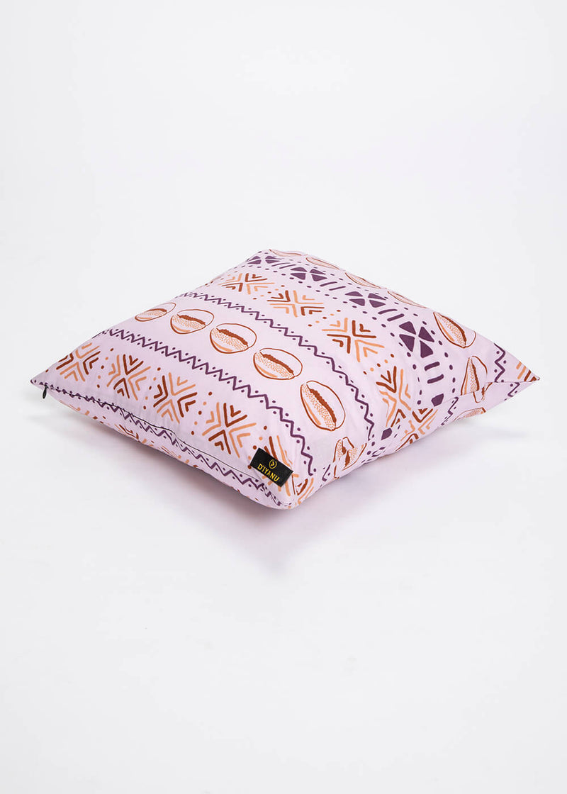 Alafia African Print Throw Pillow-Cover (Mauve Plum Mudcloth) - Clearance