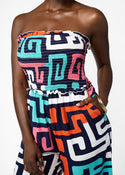 Hadija Women's African Print Smocked Jumpsuit (Confetti Kuba)