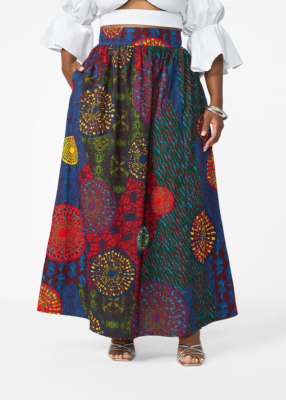 Isioma Women's African Print Maxi Skirt (New Harvest Multipattern)