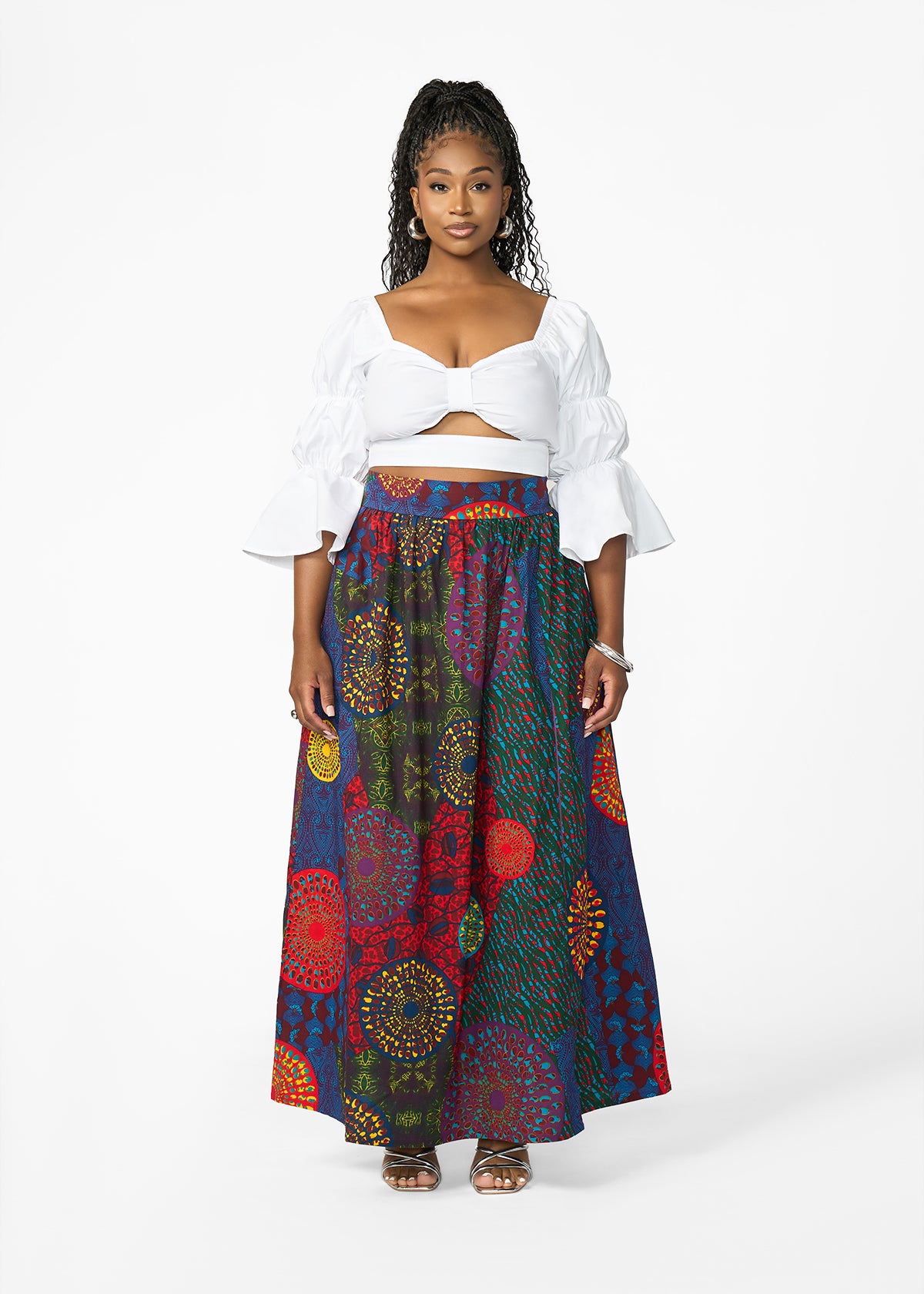 Isioma Women's African Print Maxi Skirt (New Harvest Multipattern)