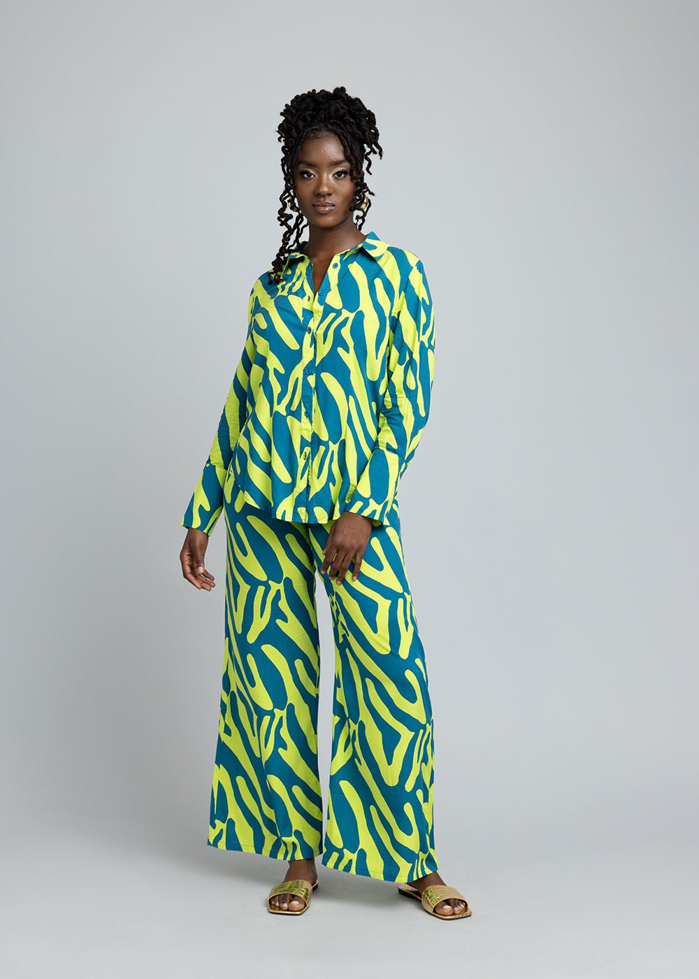 Kwamena African Print Button Up Shirt