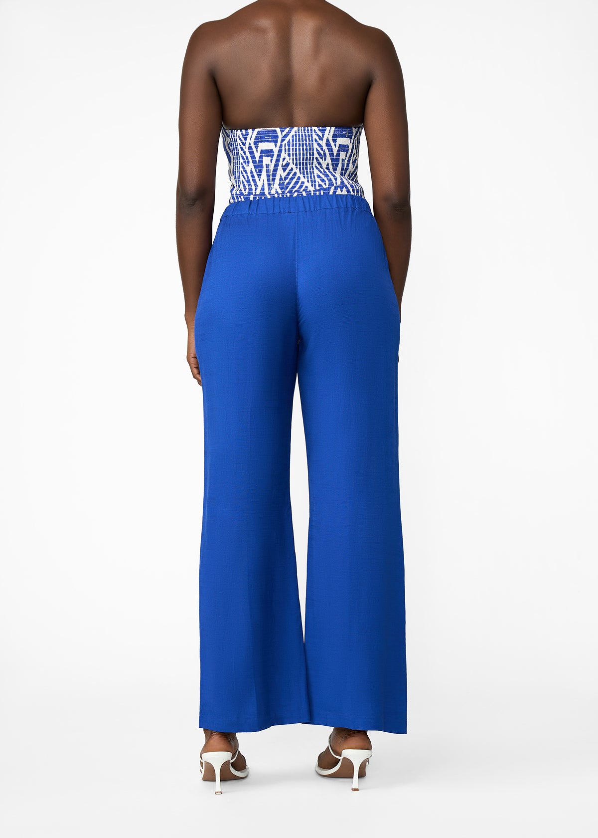 Nahema Women's Linen Blend Wide Leg Pants (Cobalt) - Clearance