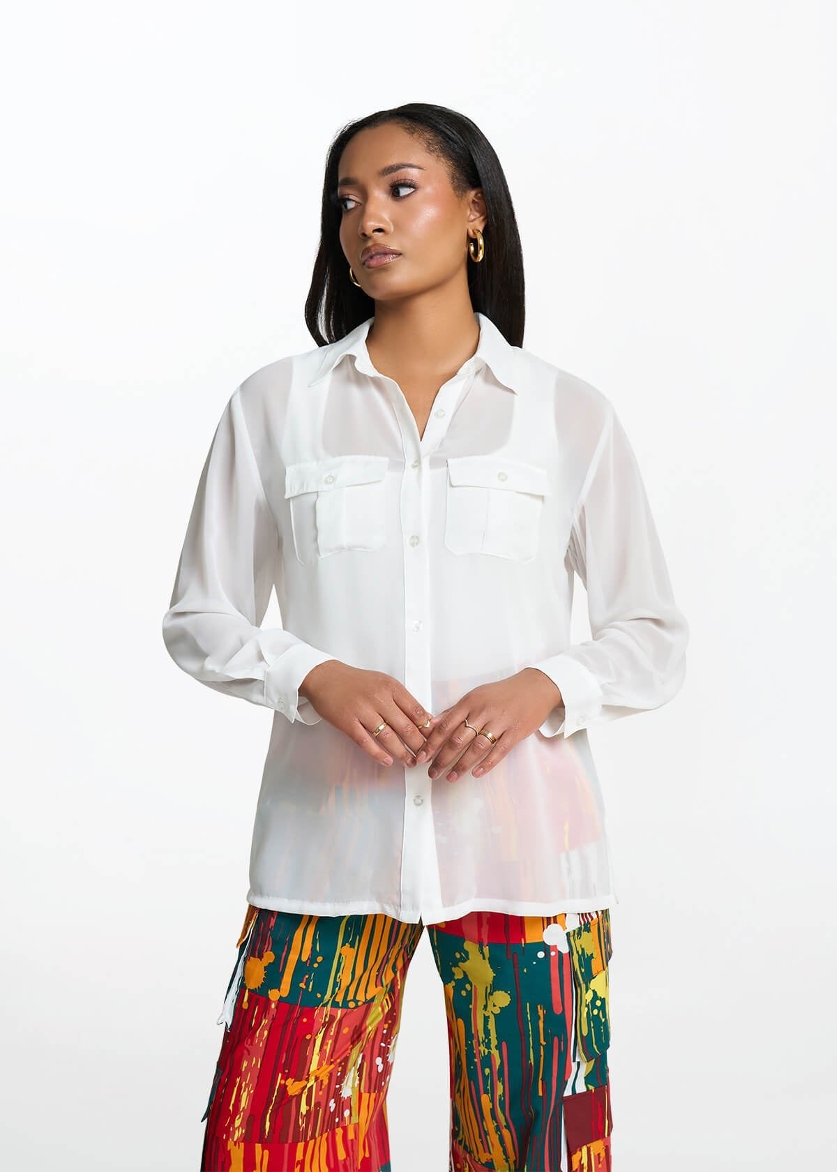 Nyala Women's Sheer Blouse - D'IYANU