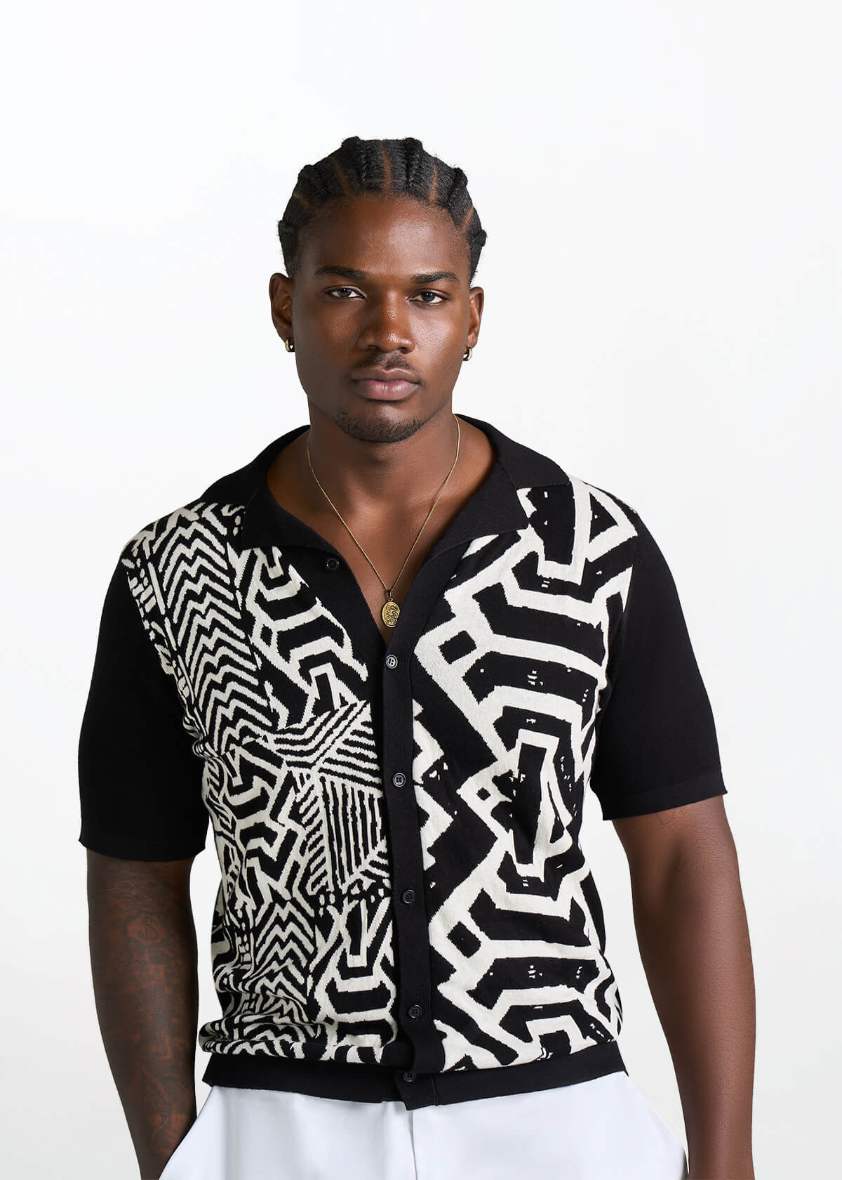 Obi African Print Knit Shirt