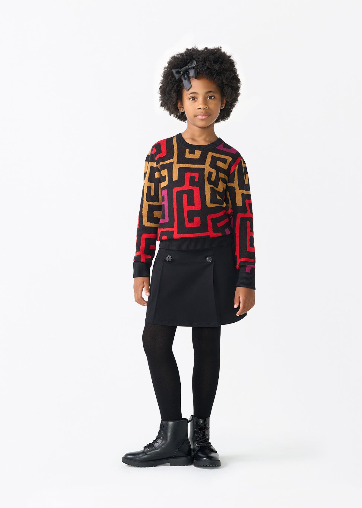 Oma Kids Unisex African Print Sweater (Black Berry Kuba) - D'IYANU