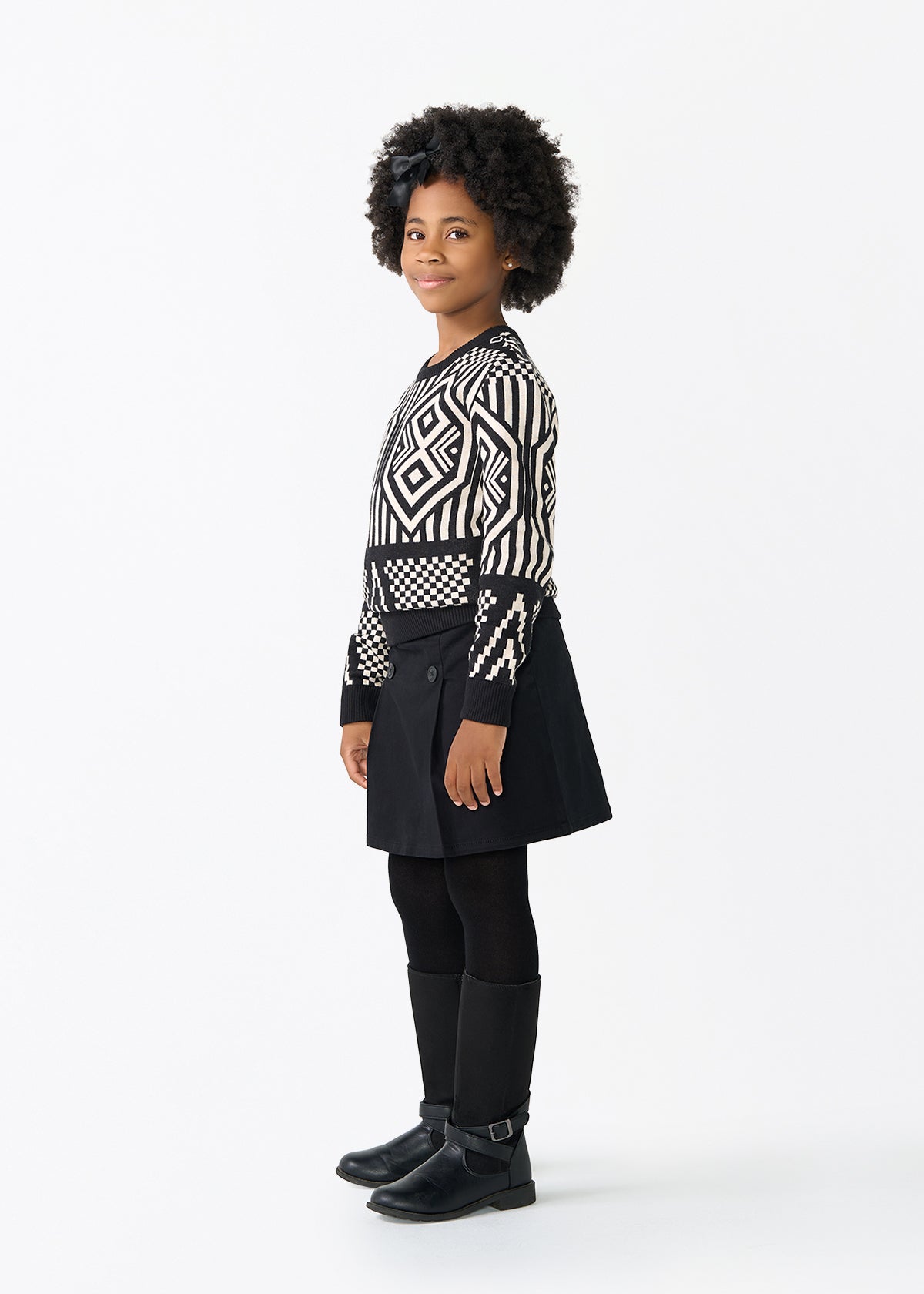 Oma Kids Unisex African Print Sweater (Black Cream Tribal)