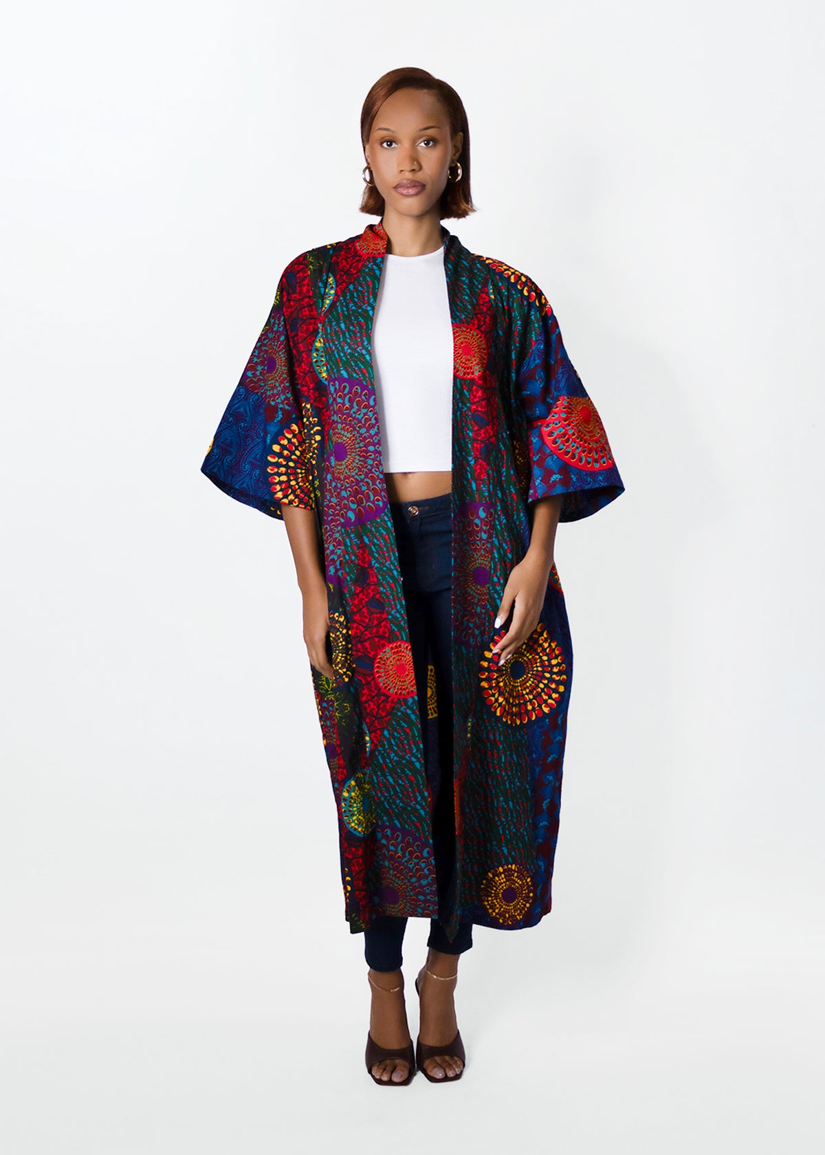 Ondina Womens African Print Kimono (New Harvest Multipattern