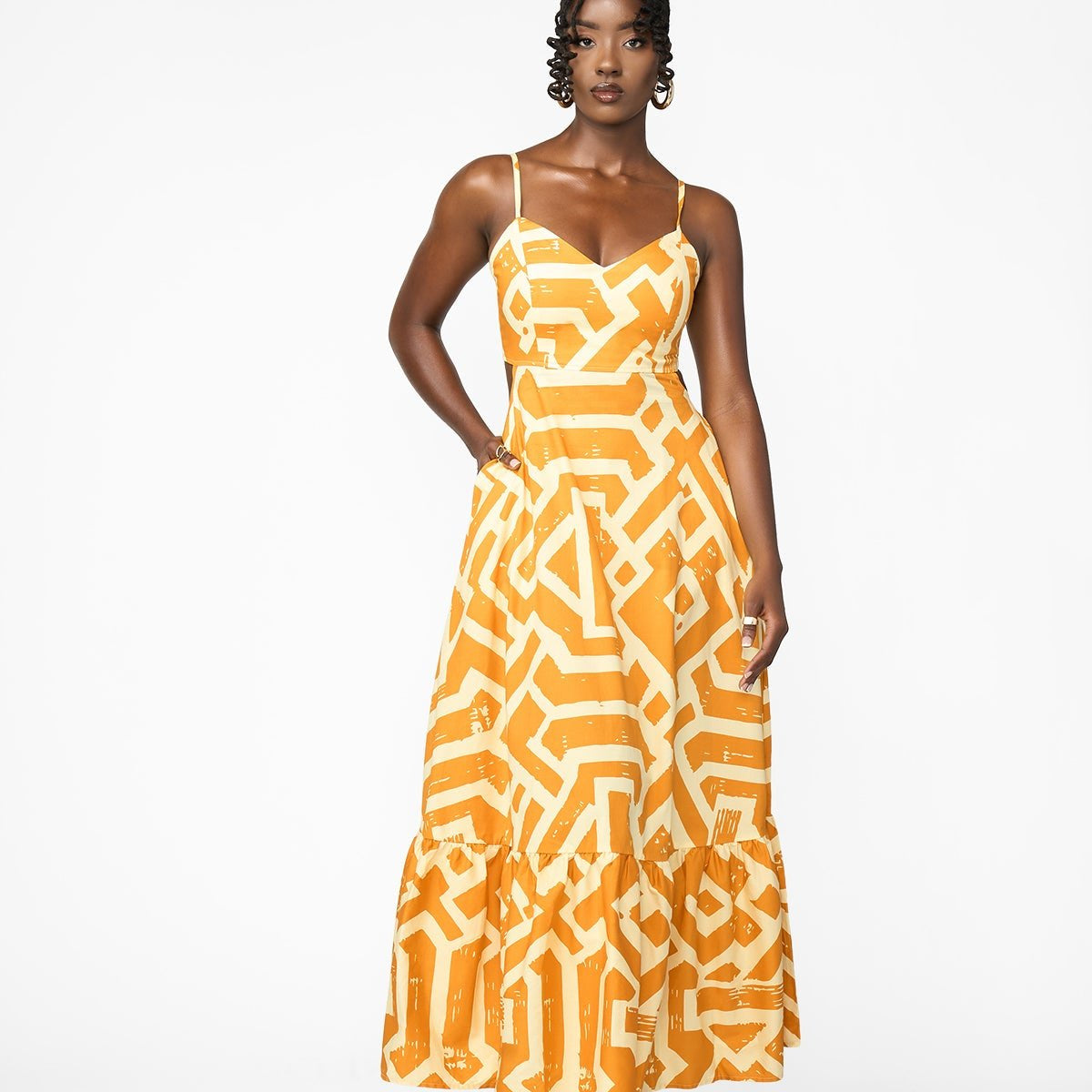 Oneyka Maxi Dress – Gold Cream Gold / XS