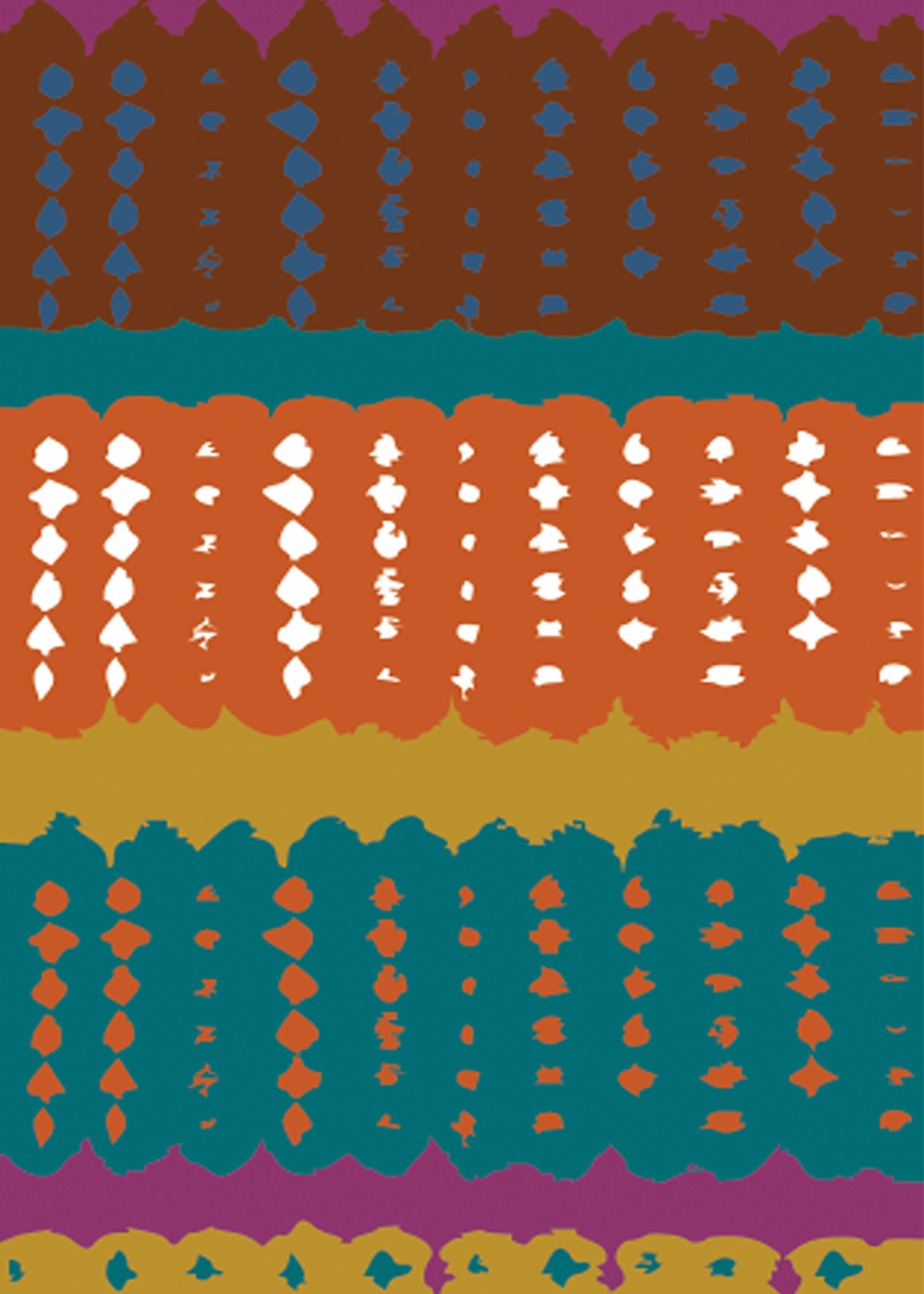 Talia Women's African Print Stretch Pants (Orange Teal Adire)