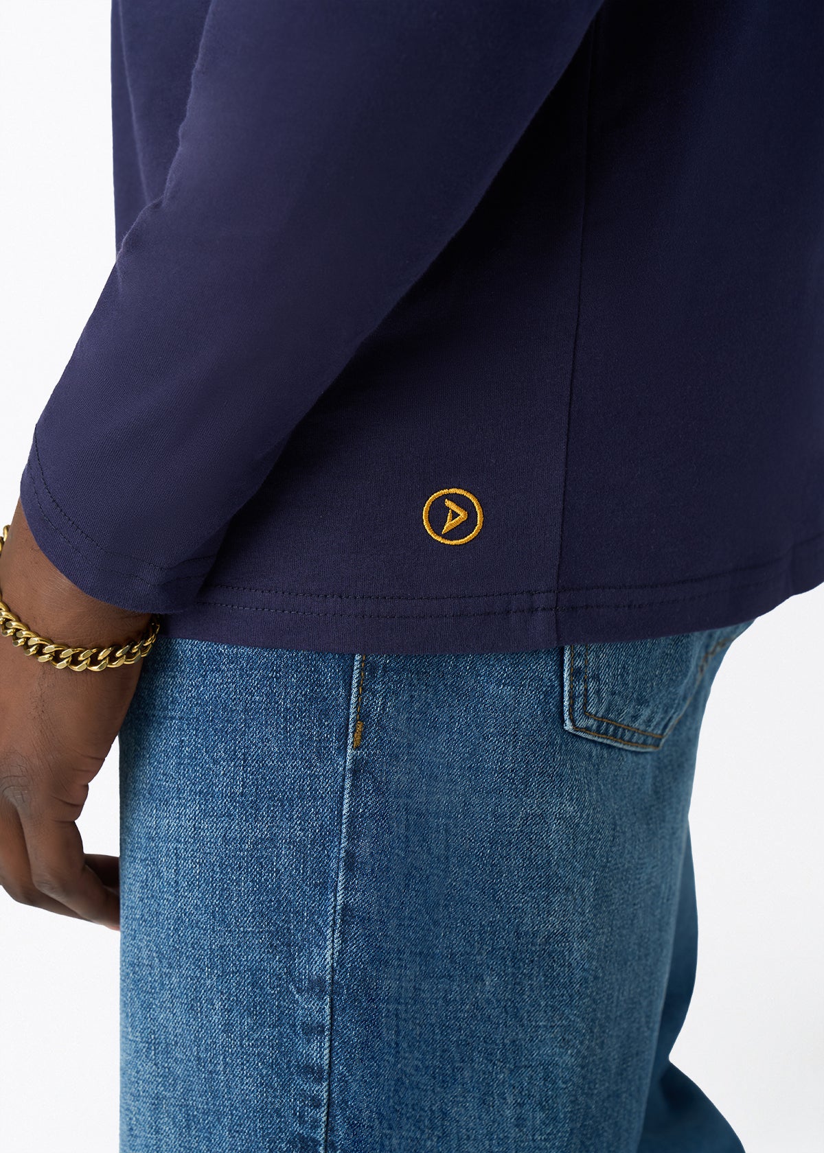 Ore Men's African Print Applique T-shirt (Royal Blue Geometric) - D'IYANU