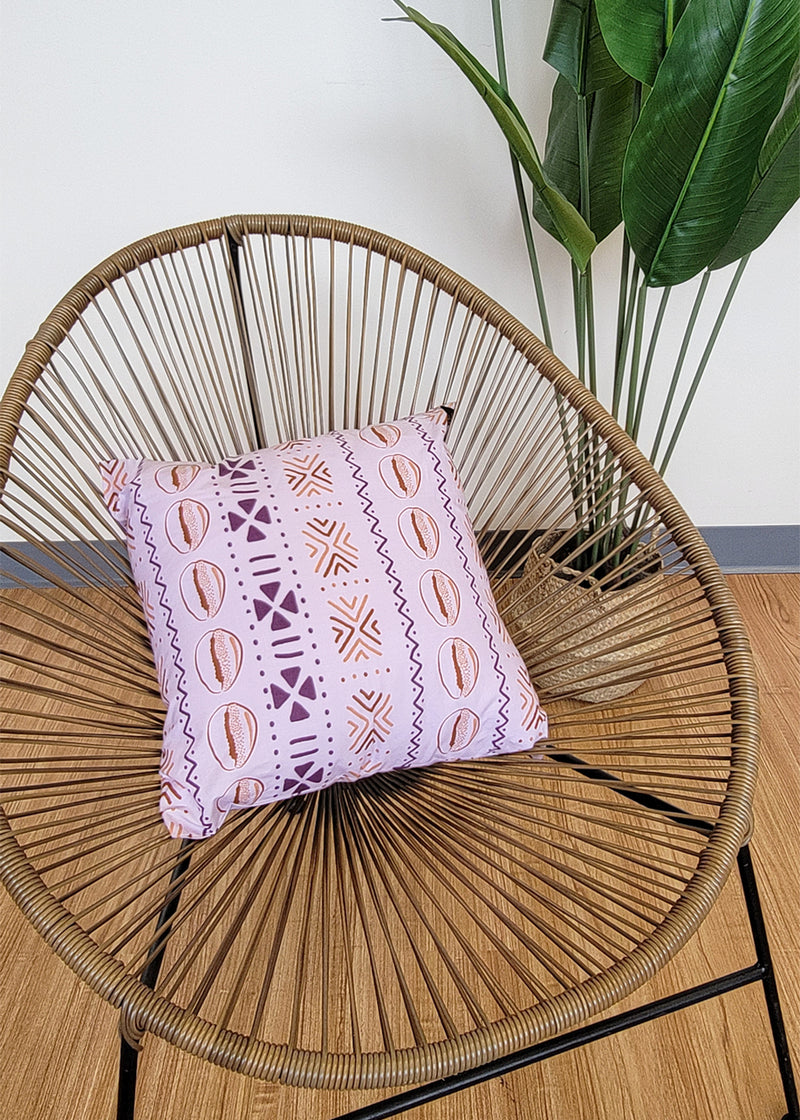 Alafia African Print Throw Pillow-Cover (Mauve Plum Mudcloth) - Clearance
