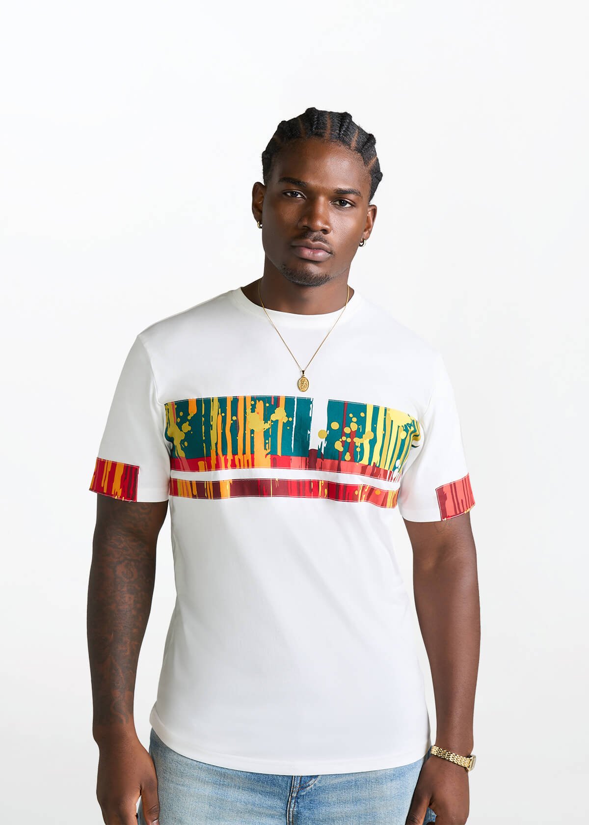 Raffiel African Print Applique T Shirt