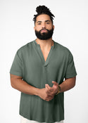 Refiloe Men's African Linen Blend Tunic (Olive)