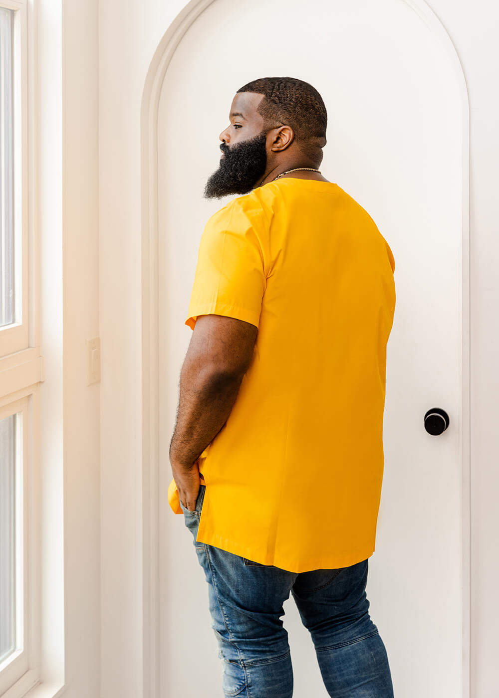 yellow tunic shirt