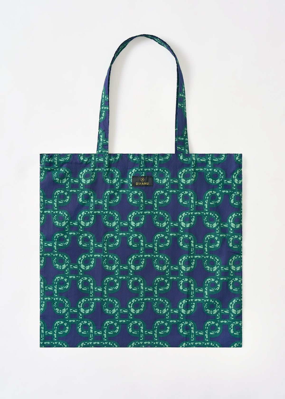 Ebuni Women's African Print Tote Bag (Green Mpatapo Adinkra) - D'IYANU