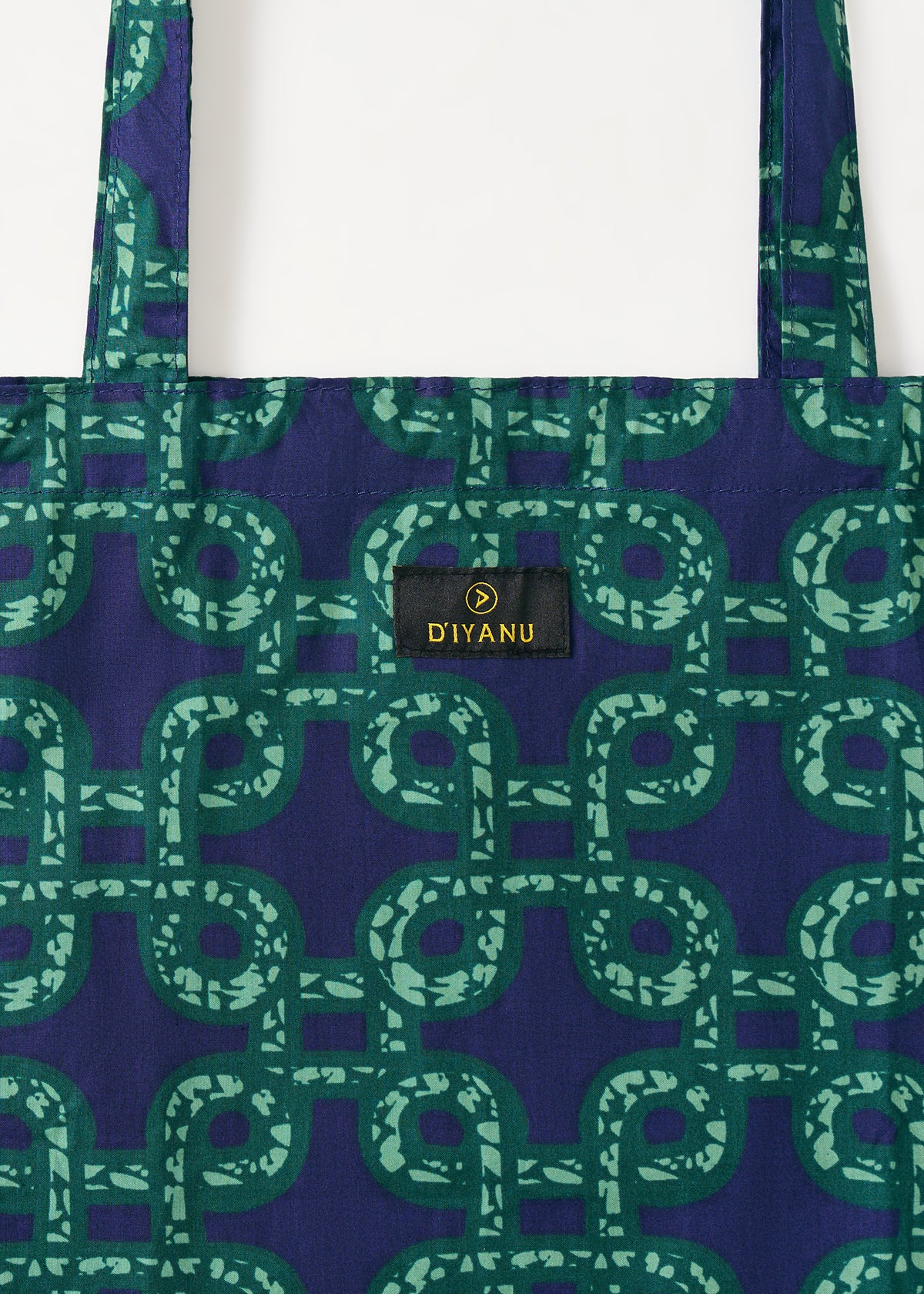 Ebuni Women's African Print Tote Bag (Green Mpatapo Adinkra) - D'IYANU