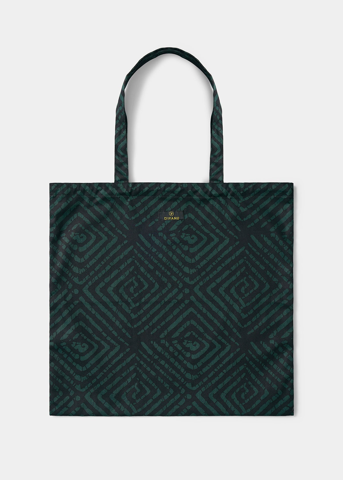 Kya Women's African Print Tote Bag (Malachite Diamond Adire) - D'IYANU