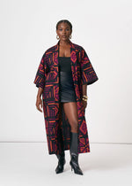 Ondina Women's African Print Kimomo (Black Peach Tribal) - D'IYANU