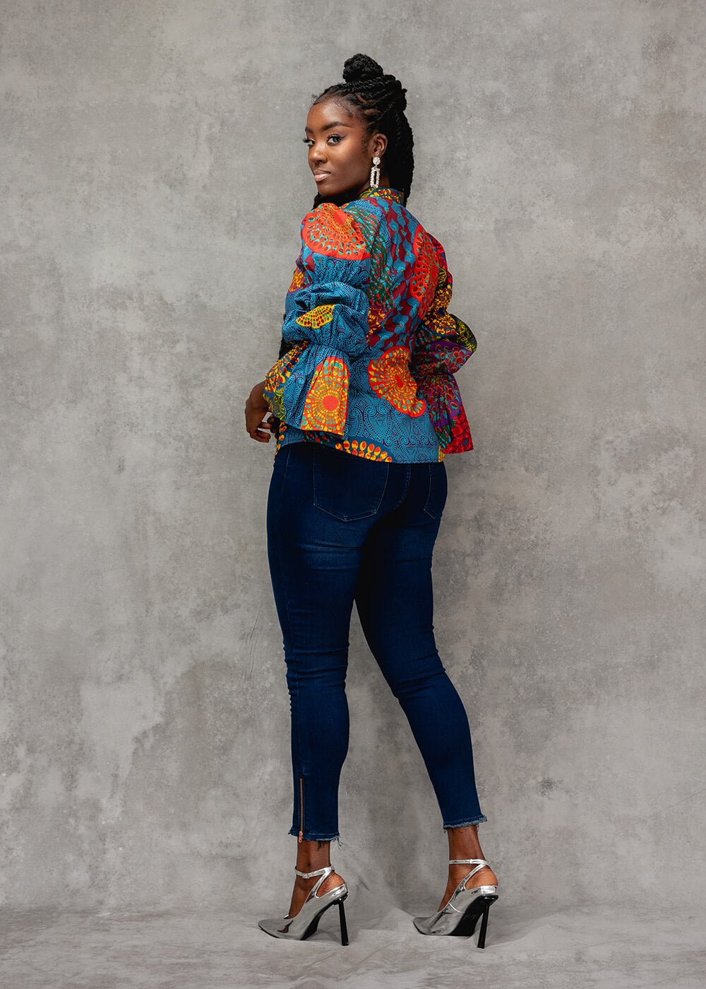 Amari Women's African Print Button-Up Top (New Harvest)
