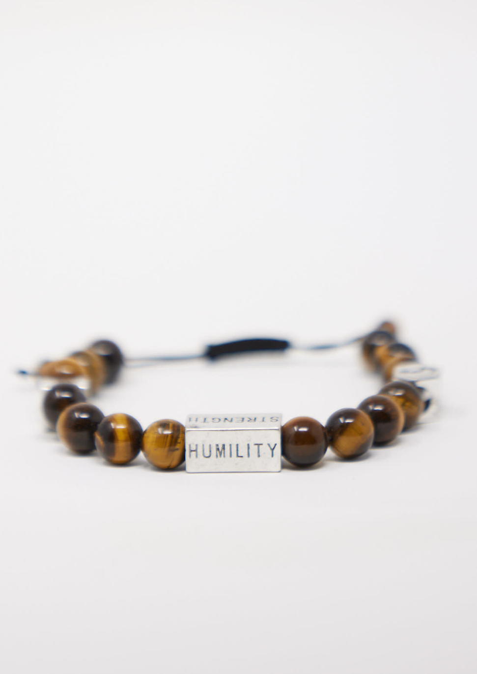 Irele Beaded Humility and Strength Adinkra Symbol Bracelet (Brown)
