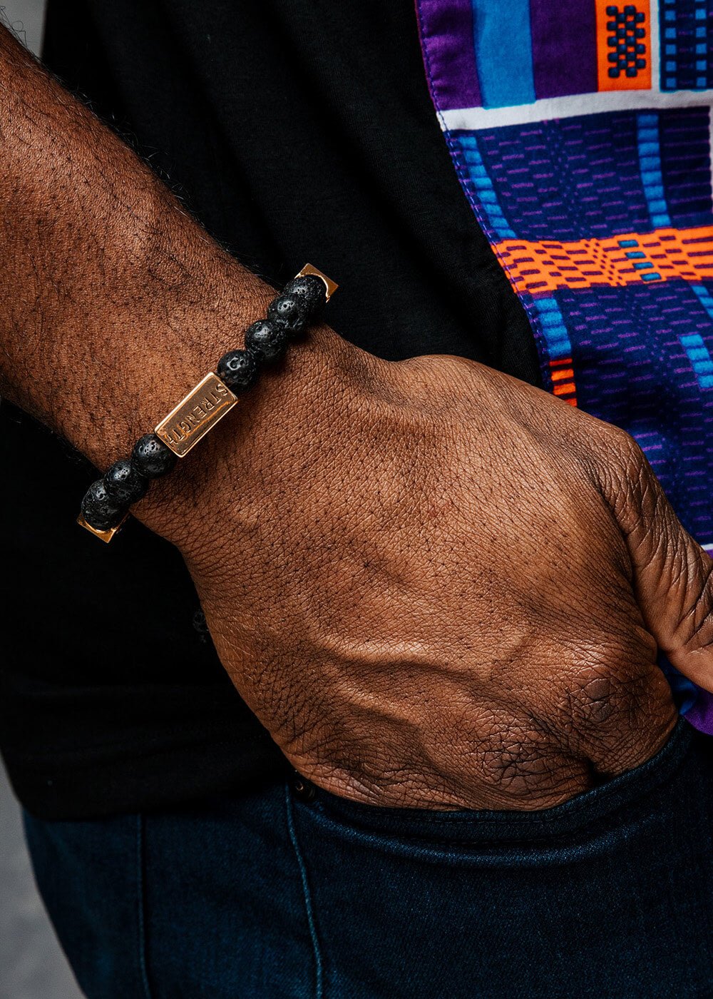 Irele Beaded Humility Strength Adinkra Symbol Bracelet