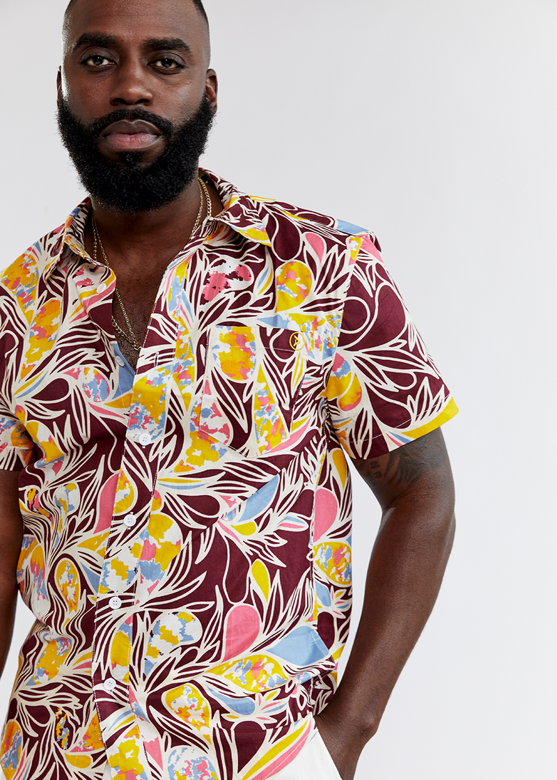 Keyon African Print Button-Up Shirt (Tropical Paisley) - Clearance – D ...