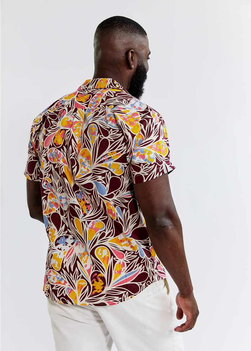 Keyon African Print Button-Up Shirt (Tropical Paisley) - Clearance