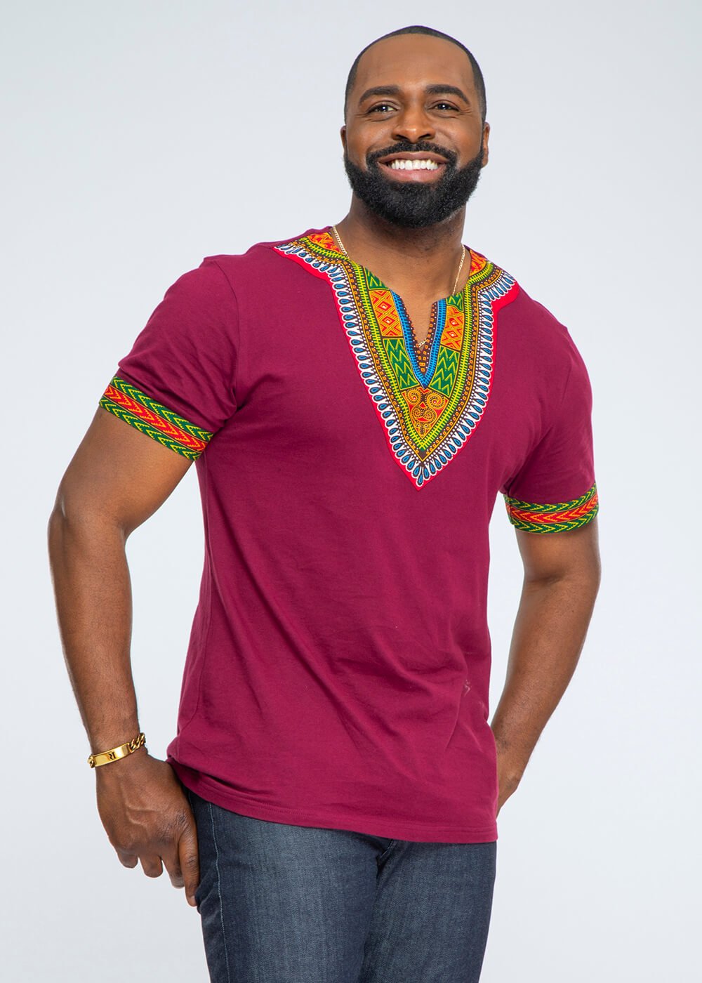 African Print Dashiki T Shirt Clearance