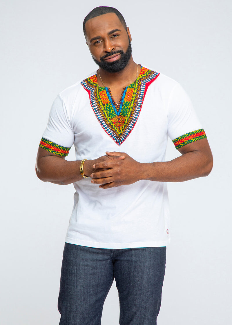 African Attire - Men's African Print Dashiki T-Shirt – D'IYANU