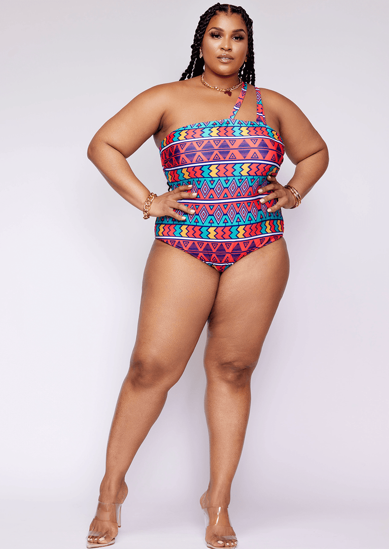 Tribal plus top size swimwear
