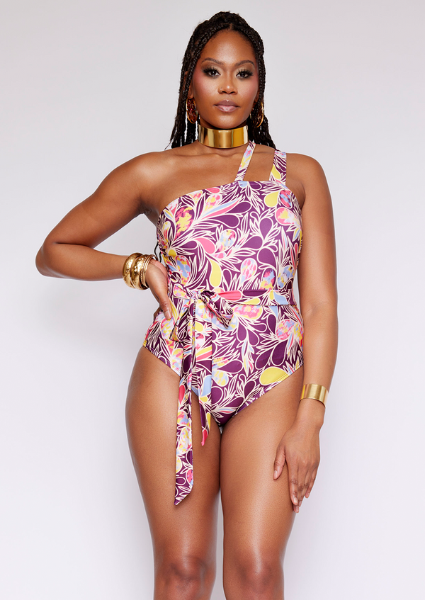 Adowa Women's African Print Swimsuit (Tropical Paisley) - Clearance